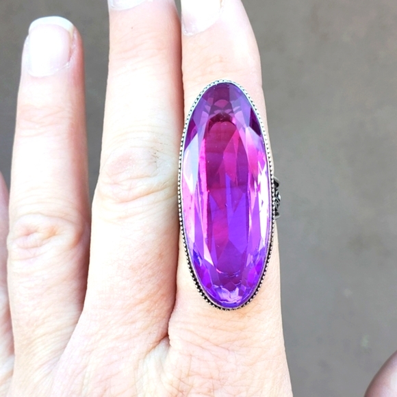 New Huge Iolite 925 Silver Statement Ring. - Picture 1 of 15